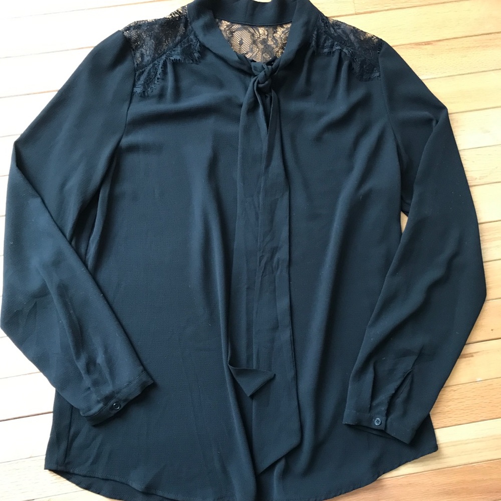 Black blouse with lace